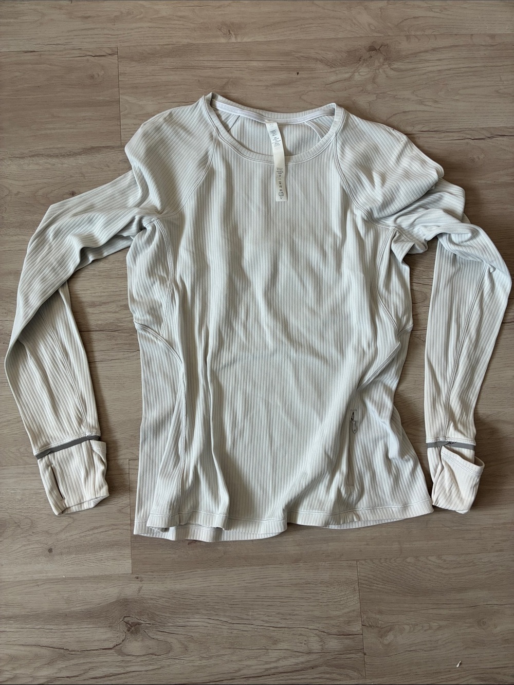lululemon athletica Light Gray Ribbed Long-Sleeve Crew
